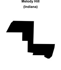 Melody Hill (Indiana) blank outline map