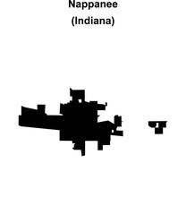 Nappanee (Indiana) blank outline map