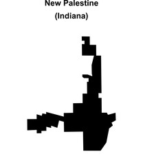 Obraz premium New Palestine (Indiana) blank outline map