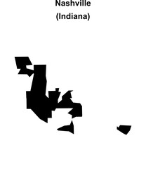 Nashville (Indiana) blank outline map