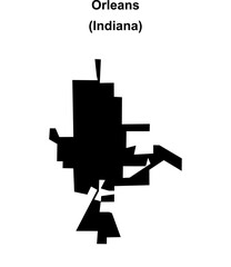 Obraz premium Orleans (Indiana) blank outline map