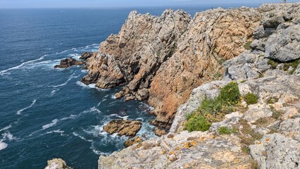 Pointe de Pen Hir Cliffs, Crozon Peninsula, Brittany, France
