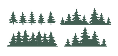 Trees silhouette isolated