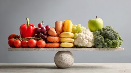 Healthy Balanced Diet Colorful Fruits Vegetables Organic Food Nutrition Wellness Lifestyle Fresh Produce Dietary Natural Ingredients Healthy Eating Vibrant Delicious Farm