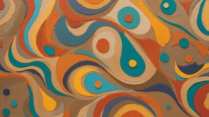 Shades of colorful sand mosaic art abstract pattern of shapes