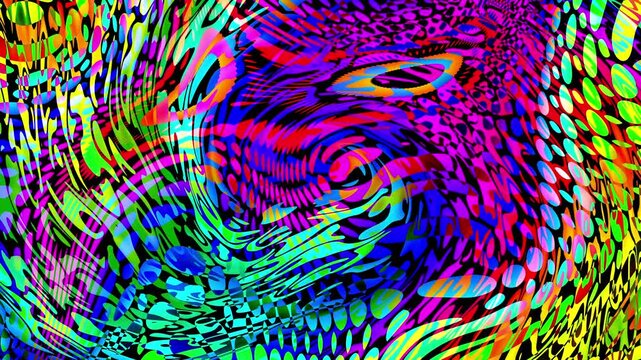 Luminous Landscape LOOP. Trendy Trippy Psychedelic Background for a Creative Video. A visually interesting and dynamic element for various types