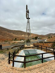 Water Pumping Windmill in Fuerteventura, Canary Islands, Spain