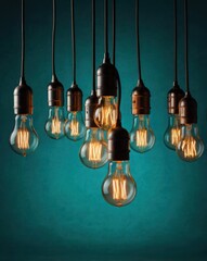 Vintage Edison bulbs hanging