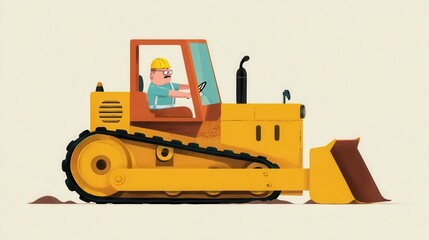 A cartoon illustration of a construction vehicle.