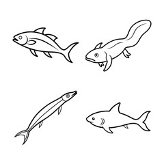 line art of  sea fish bundle design (1)