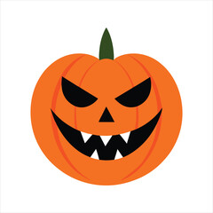 Retro Halloween Pumpkin Face Line Art