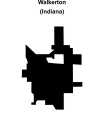 Walkerton (Indiana) blank outline map