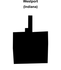 Westport (Indiana) blank outline map