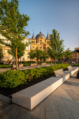 The city of Łódź - view of Freedom Square. Lodz, Poland.	
