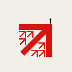 Business leadership vector concept. Symbol of growth, success, leader, ambitions and achievement. Minimal design eps10 illustration