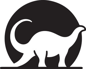  Minimalist Silhouette of a Dinosaurs logo with white background