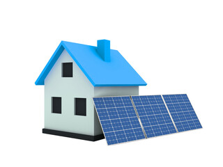 Sustainable Home Energy Solar Panels Powering a House