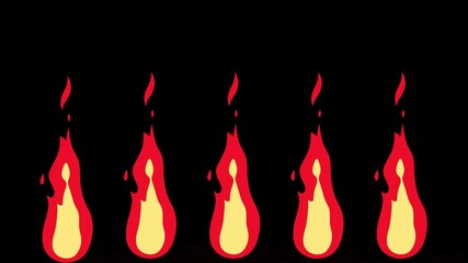 Animated Fire Flames Sprite Sheet for Games and Animations