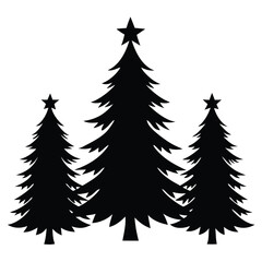 set of christmas trees