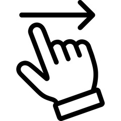 Fototapeta premium Minimal vector hand swipe gesture icon