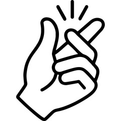 Vector icon of hand in snapping position