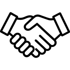 Obraz premium Minimalist handshake icon in black outline