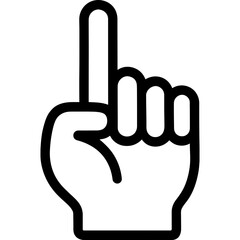 Obraz premium Minimalist hand pointing upward icon