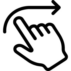 Fototapeta premium Outline icon of swipe right gesture