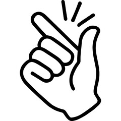 Minimalist icon of snapping fingers gesture