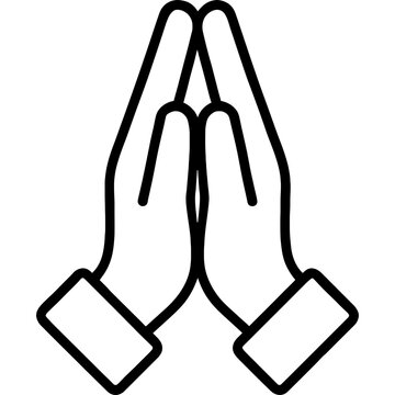 Minimalist praying hands icon