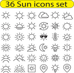 Sun icons set
