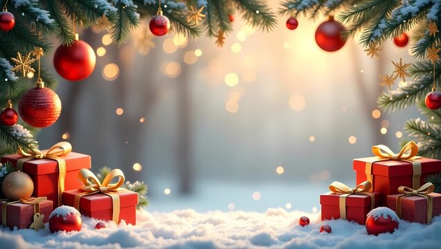 christmas tree and gifts