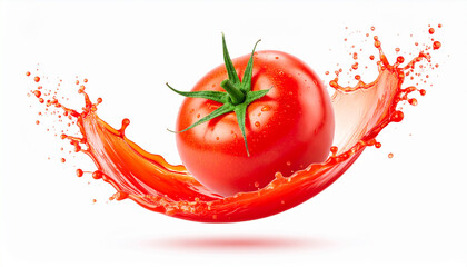 Juicy Red Tomato Splash Vibrant Food Photography