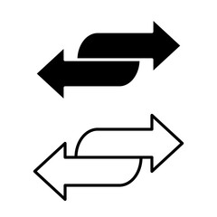 icon of two curved arrows pointing in opposite directions, indicating exchange, transfer, refresh, back and forth, or synchronization, suitable for ui or ux mobile applications
