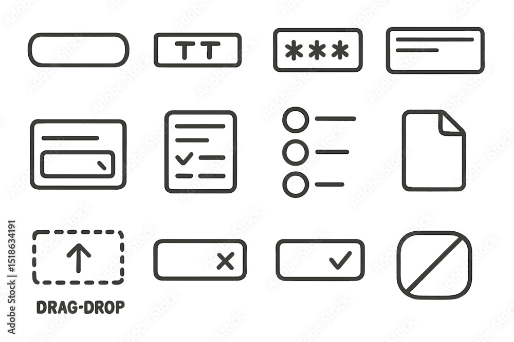 Poster simple ui icons for web and app design on brown background