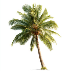 Majestic Coconut Palm Tree Isolated on White Background , white background cut out PNG