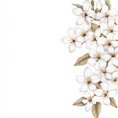 Delicate White Blossoms Framed Against a Soft Background