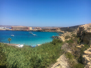 Fototapeta premium Stunning White Sandy Beach in Malta