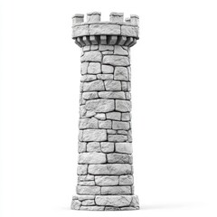 Detailed Stone Tower with Round Turret and Historic Appearance