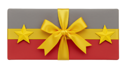 Isolated Gift Box with Ribbon