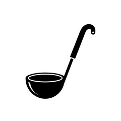 Black Silhouette Kitchen Ladle Icon