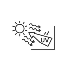 UV Protection Icon Showing Sun Rays Blocked by a Surface