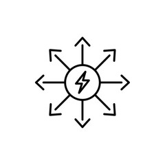 Energy Distribution or Widespread Impact Icon (Outline)