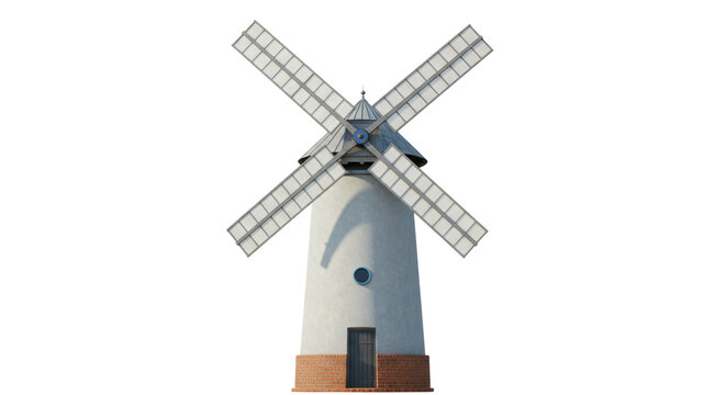 Isolated Windmill on White Background