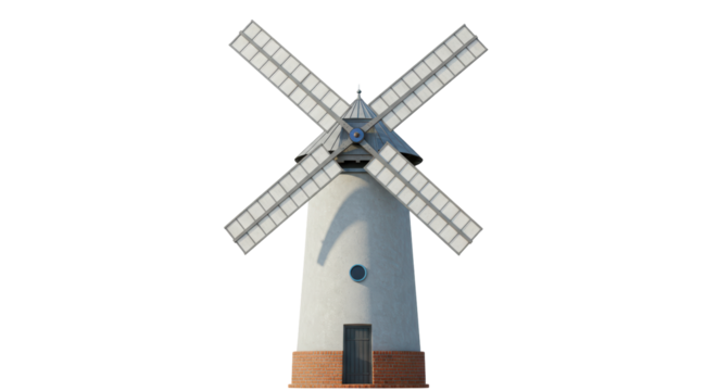 Isolated Windmill on White Background