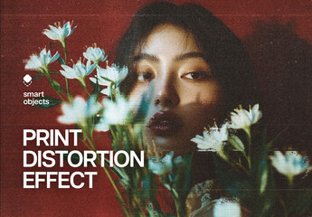 Print Distortion Effect Mockup