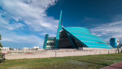Kazakhstan Central Concert Hall timelapse hyperlapse, the biggest concert of the capital structure