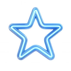 Glowing Neon Blue Star Shape Abstract Design
