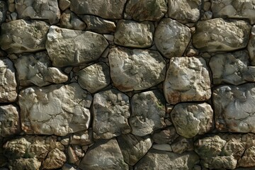 Photo of Old grey antique cobble stone wall. Background texture for backdrops or mapping