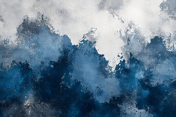 Dark dusty pale pastel color shade. Blue gray white abstract watercolor pattern. Grange art background. Paper brush stain splash. Blank template design.